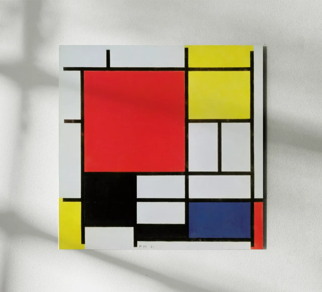 Mondrian - Composition with Red, Yellow, Blue and Black forex plate by ARTOTHEK