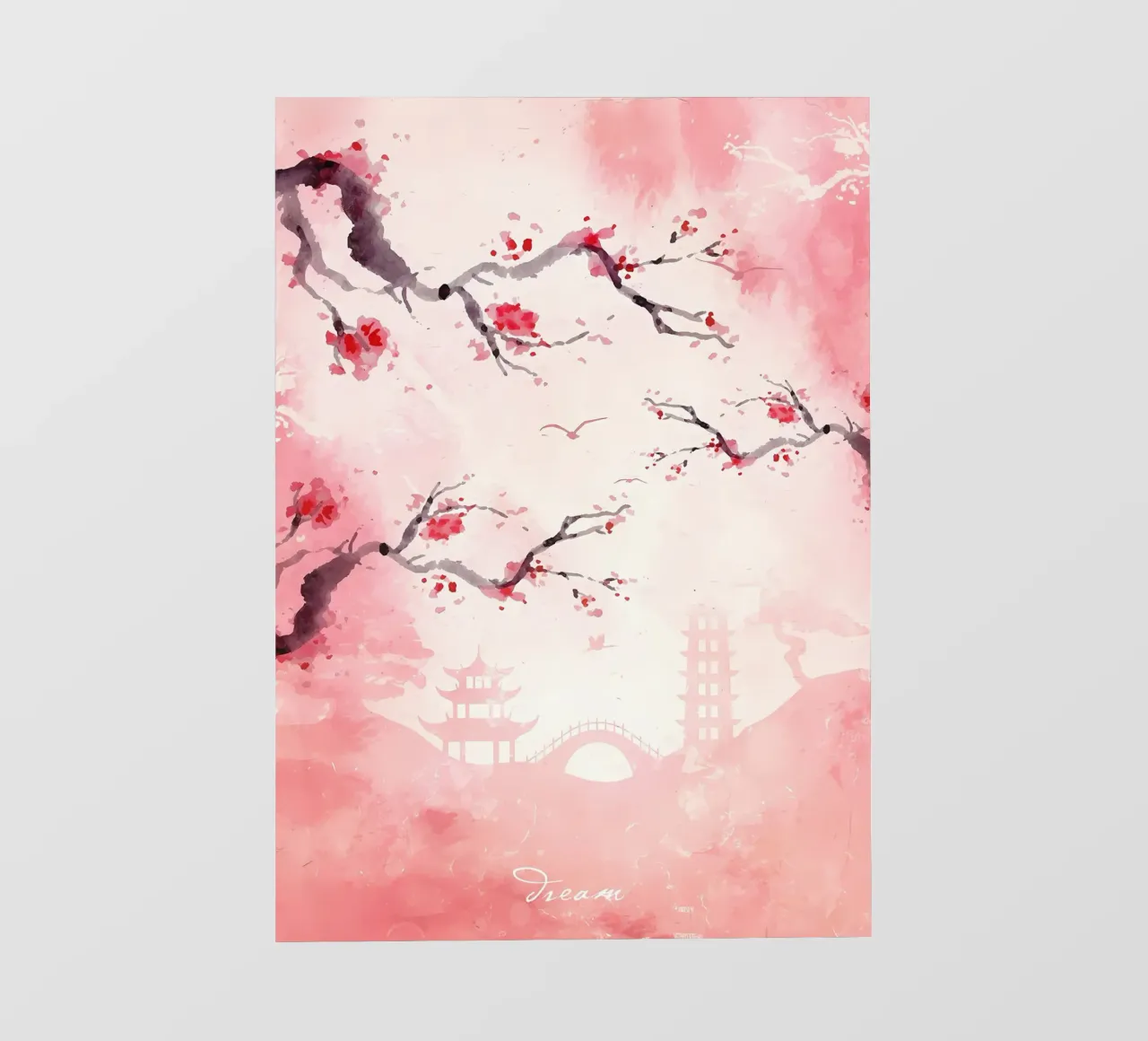 Primavera in Giappone telo in pvc da Rebecca Clark Wyrick