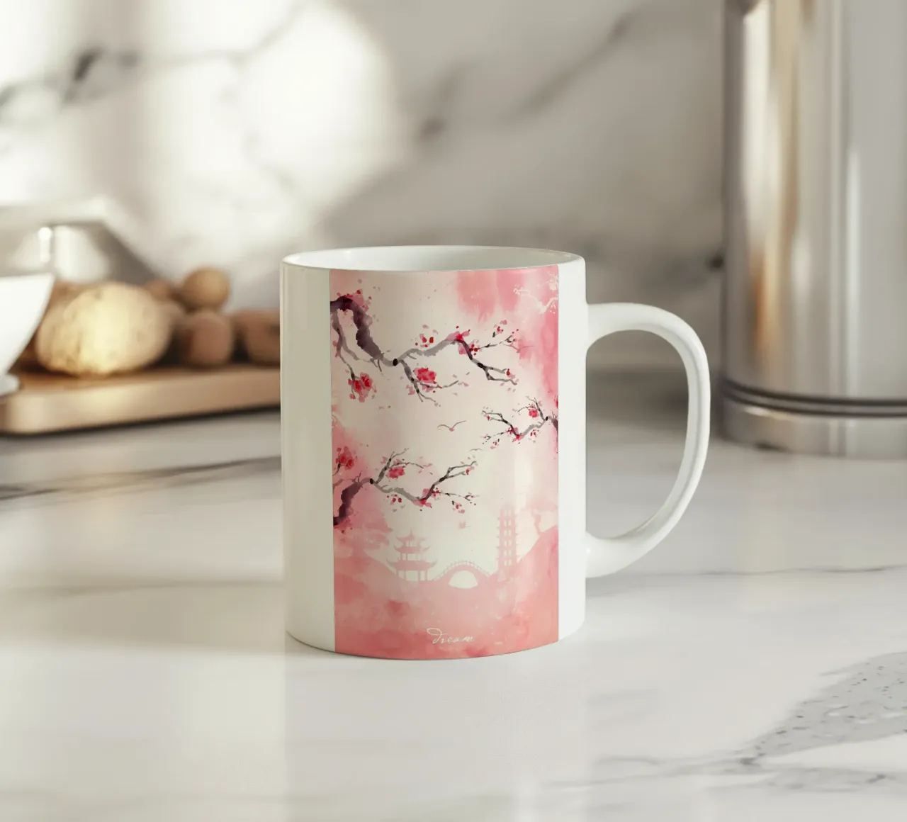 Primavera in Giappone tazza in ceramica da Rebecca Clark Wyrick