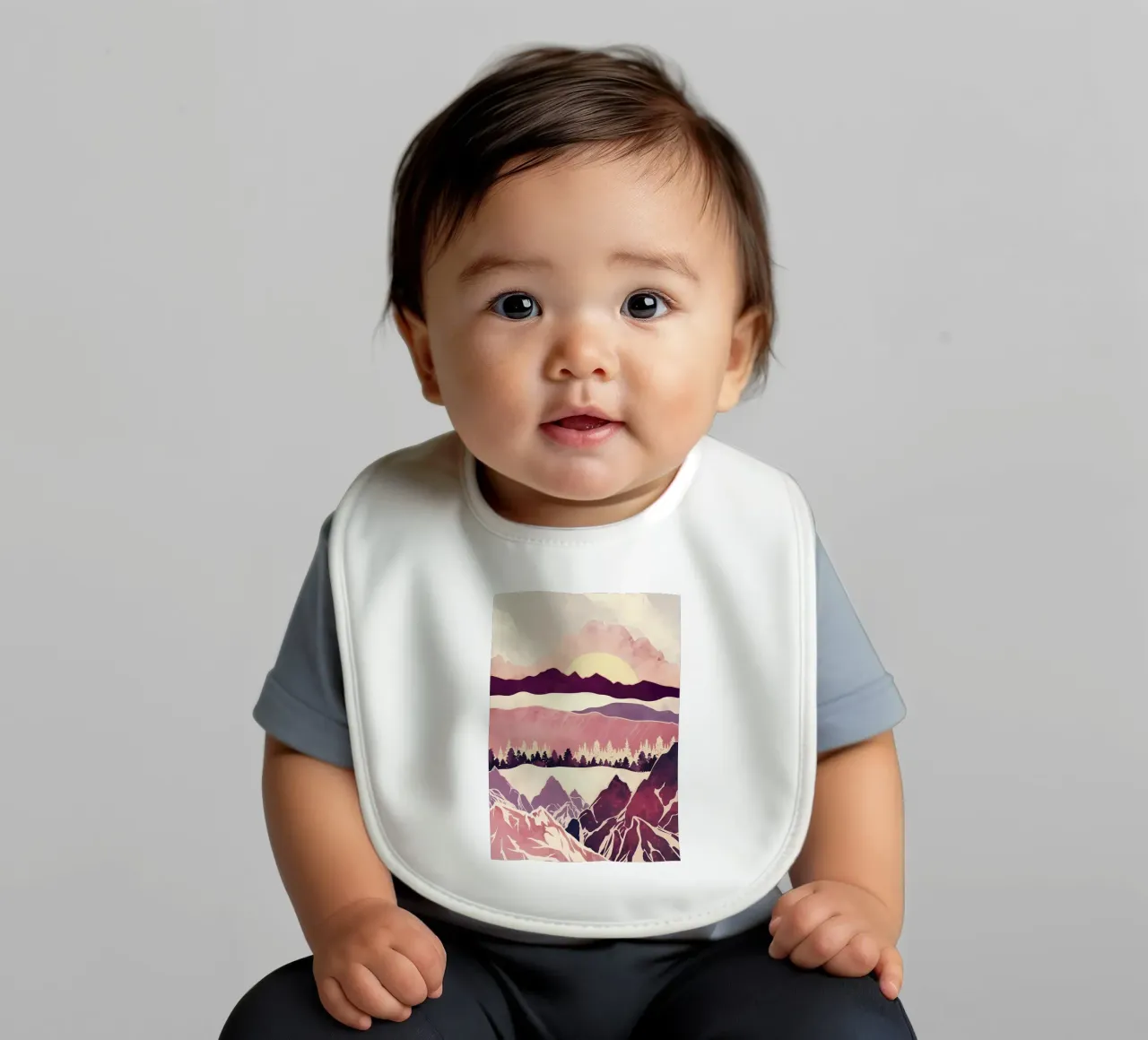 Red Gold Decor baby bib by Albert S Jacob