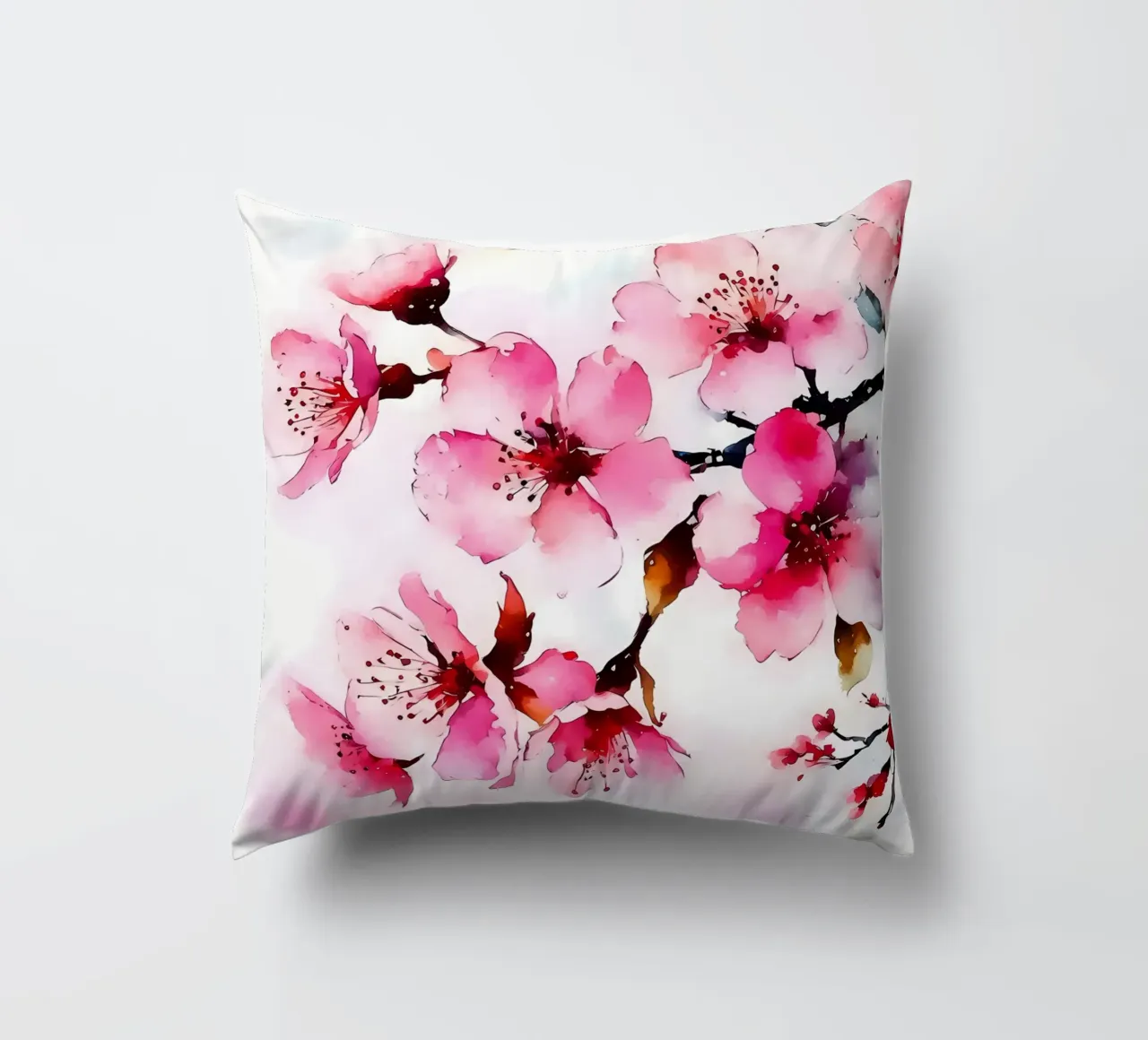 Fiori di sakura acquerello cuscino da Rebecca Clark Wyrick