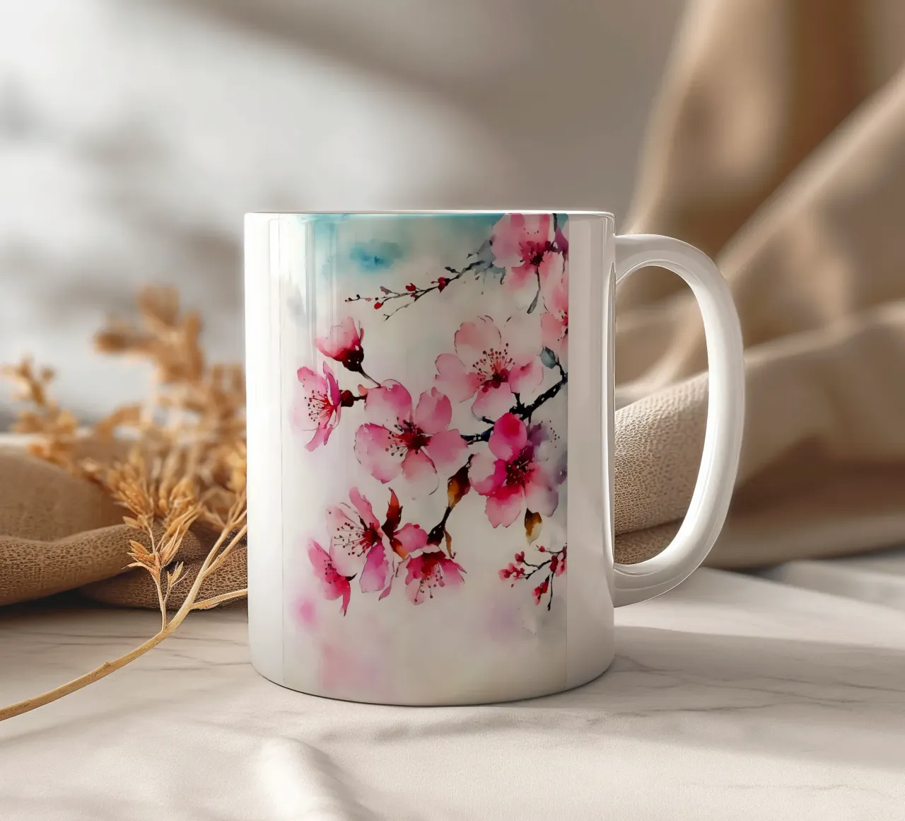Fiori di sakura acquerello tazza in ceramica da Rebecca Clark Wyrick