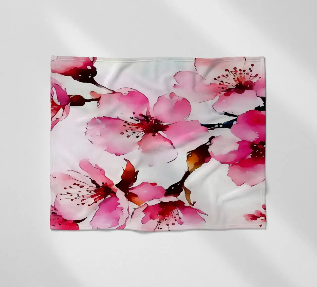 Fiori di sakura acquerello coperta in pile da Rebecca Clark Wyrick