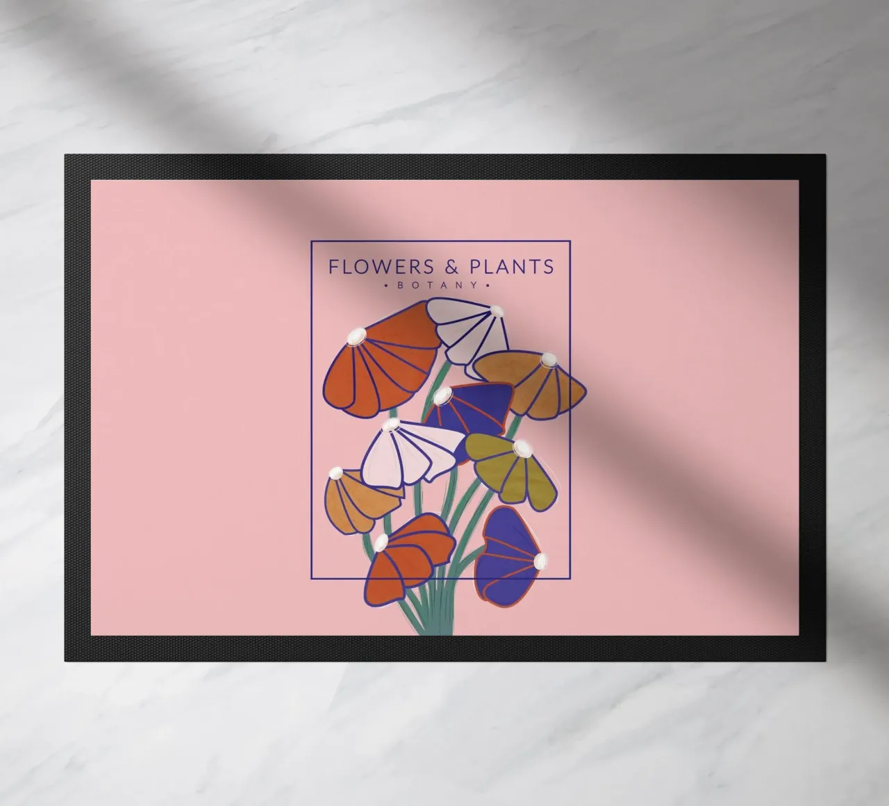 Fiori botanici colorati - Stampa floreale moderna zerbino da showmemars