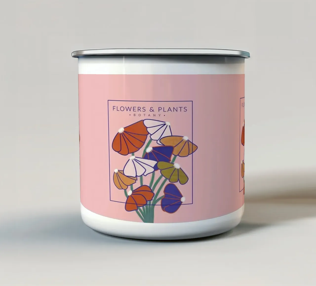 Fiori botanici colorati - Stampa floreale moderna tazza in smalto da showmemars