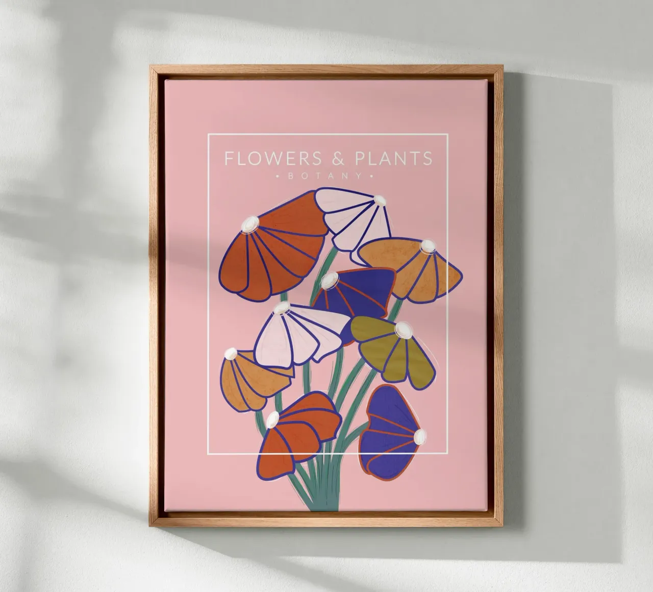 Fiori botanici colorati - Stampa floreale moderna tela con Cornice a cassetta da showmemars