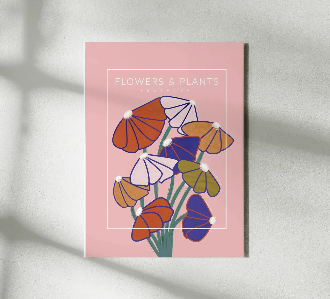 Fiori botanici colorati - Stampa floreale moderna tela con Cornice a cassetta da showmemars