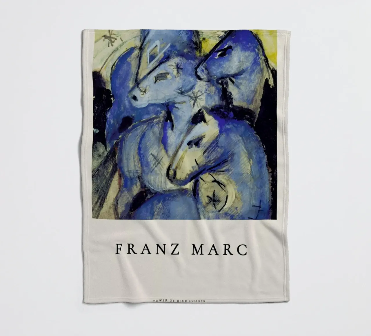 Franz Marc - Tower of Blue Horses coperta in pile da ARTOTHEK