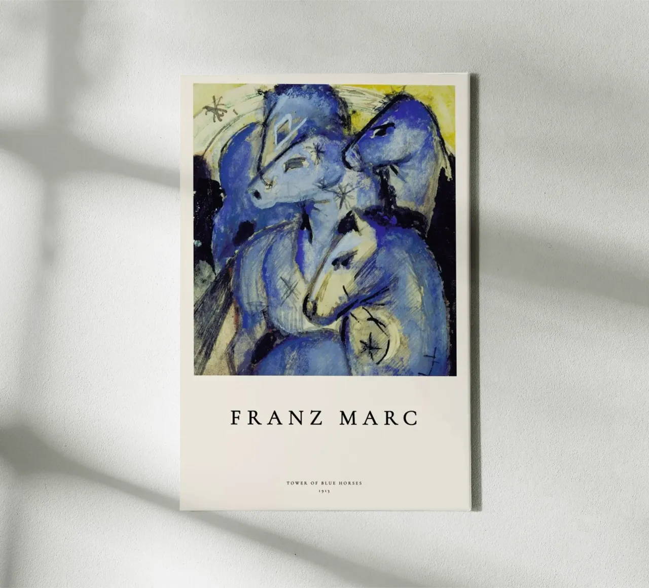 Franz Marc - Tower of Blue Horses tela con Cornice a cassetta da ARTOTHEK