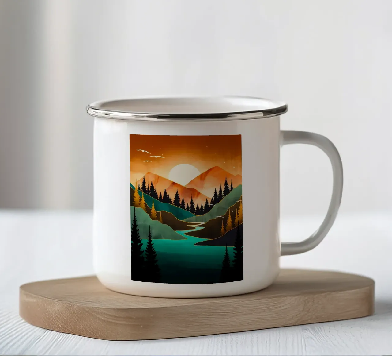 Colline della Borgogna tazza in smalto da Albert S Jacob
