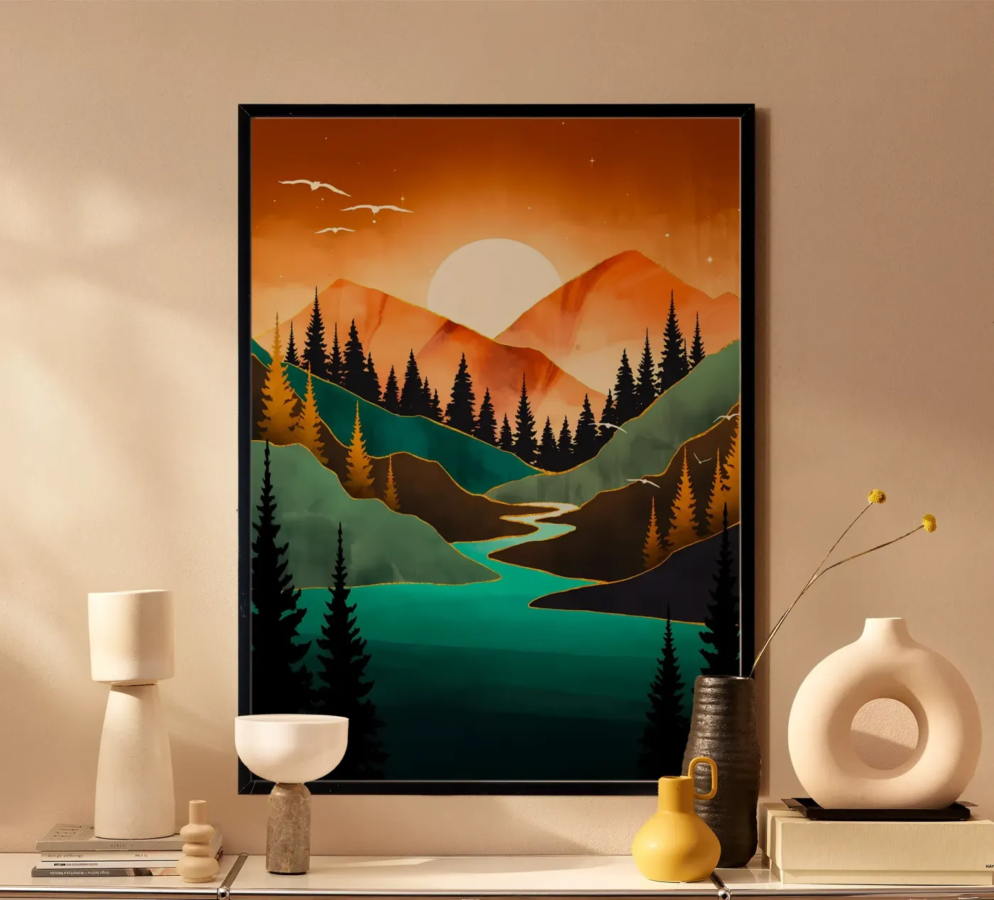 Colline della Borgogna poster da Albert S Jacob