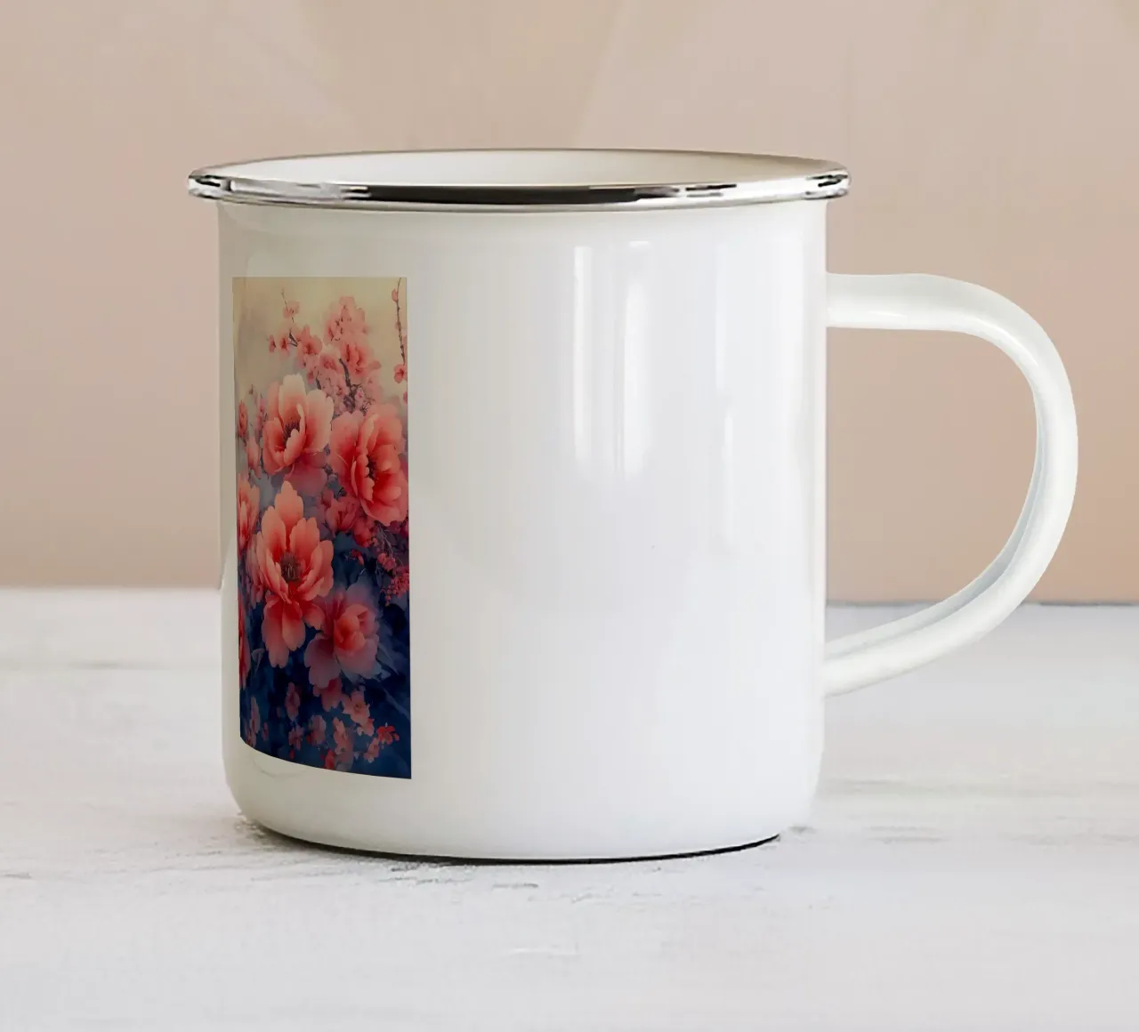 ciliegio in fiore in Giappone tazza in smalto da Rebecca Clark Wyrick