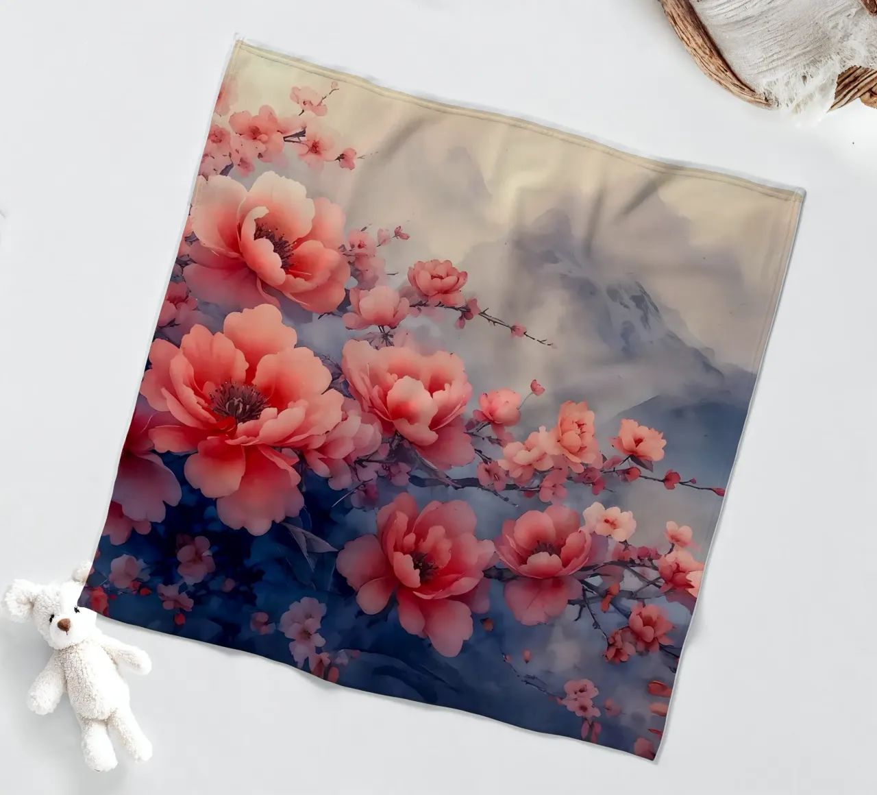 ciliegio in fiore in Giappone coperta in pile da Rebecca Clark Wyrick