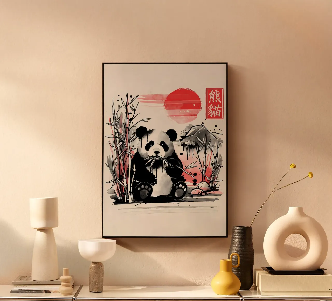 Panda sole rosso plexiglass da James M Coyle