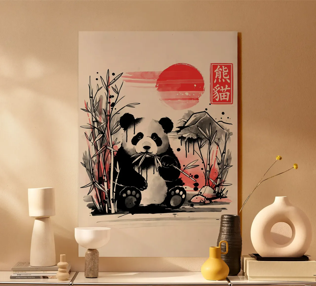 Panda sole rosso plexiglass da James M Coyle