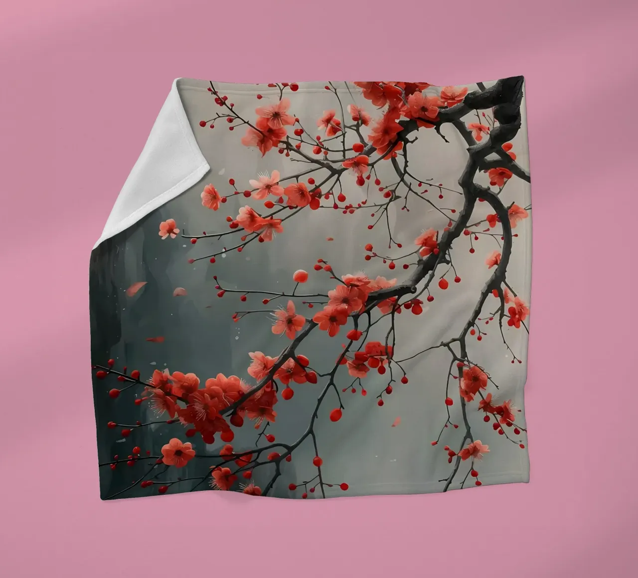 Fiori di ciliegio in Giappone coperta in pile da Rebecca Clark Wyrick