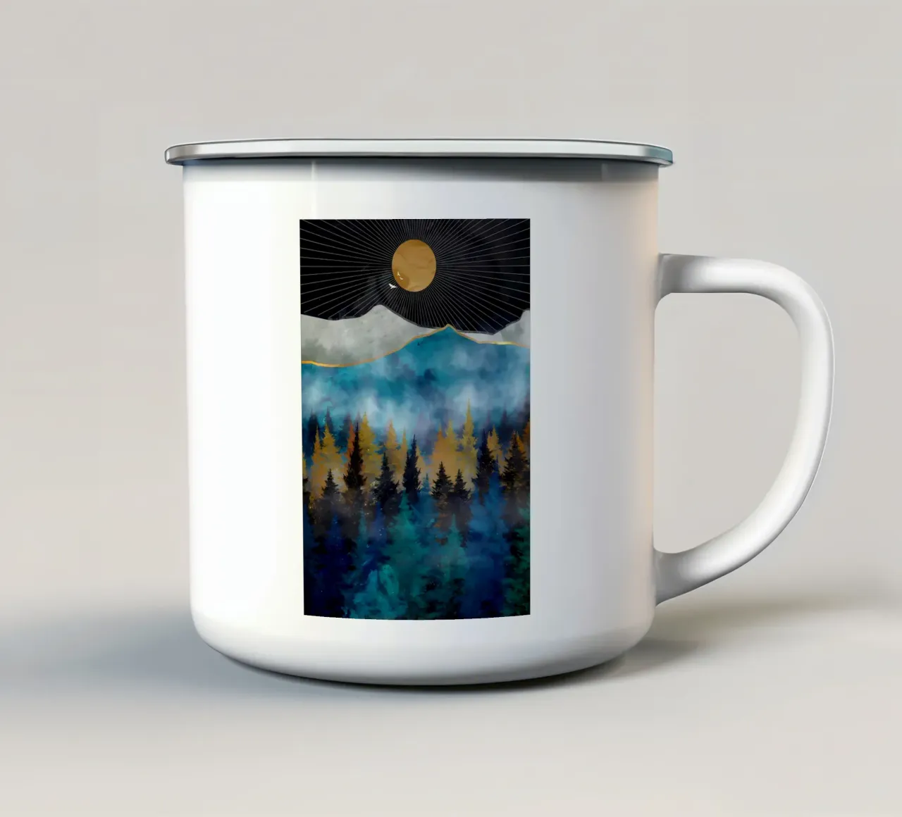 Paesaggio forestale wallart tazza in smalto da Albert S Jacob