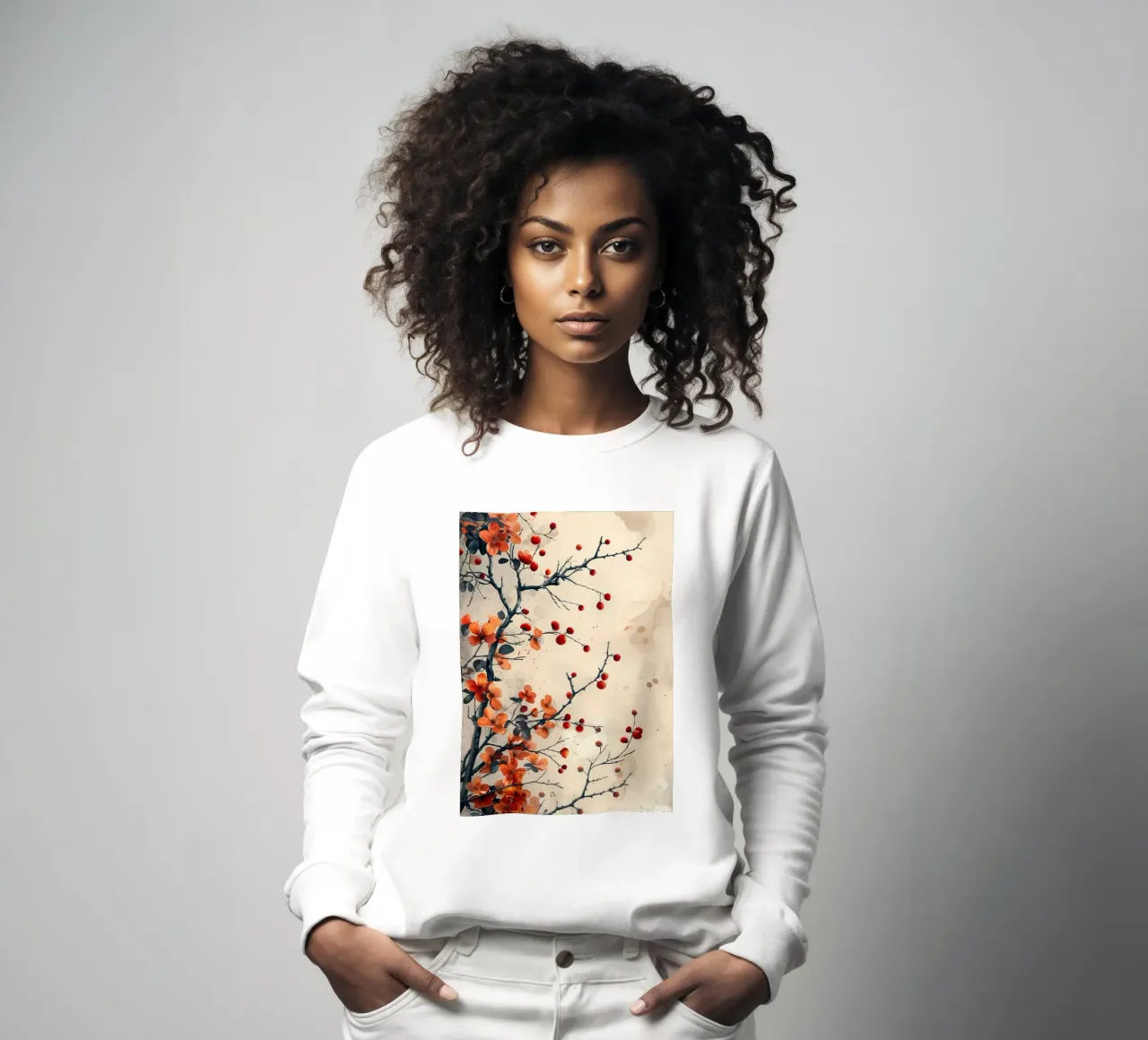 Ramo di fiori rossi felpa da Rebecca Clark Wyrick