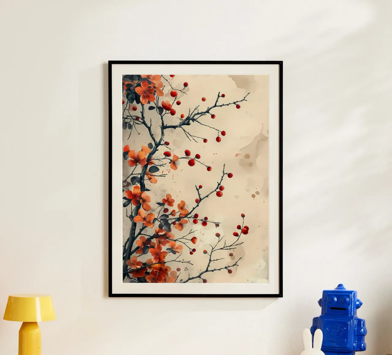 Ramo di fiori rossi poster con telaio in plastica da Rebecca Clark Wyrick