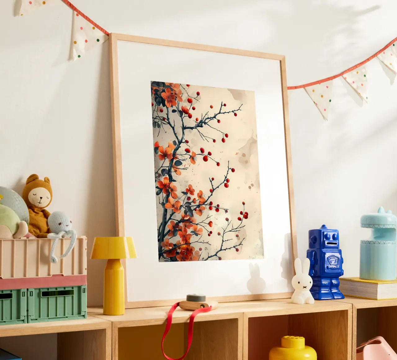 Ramo di fiori rossi poster con telaio in plastica da Rebecca Clark Wyrick
