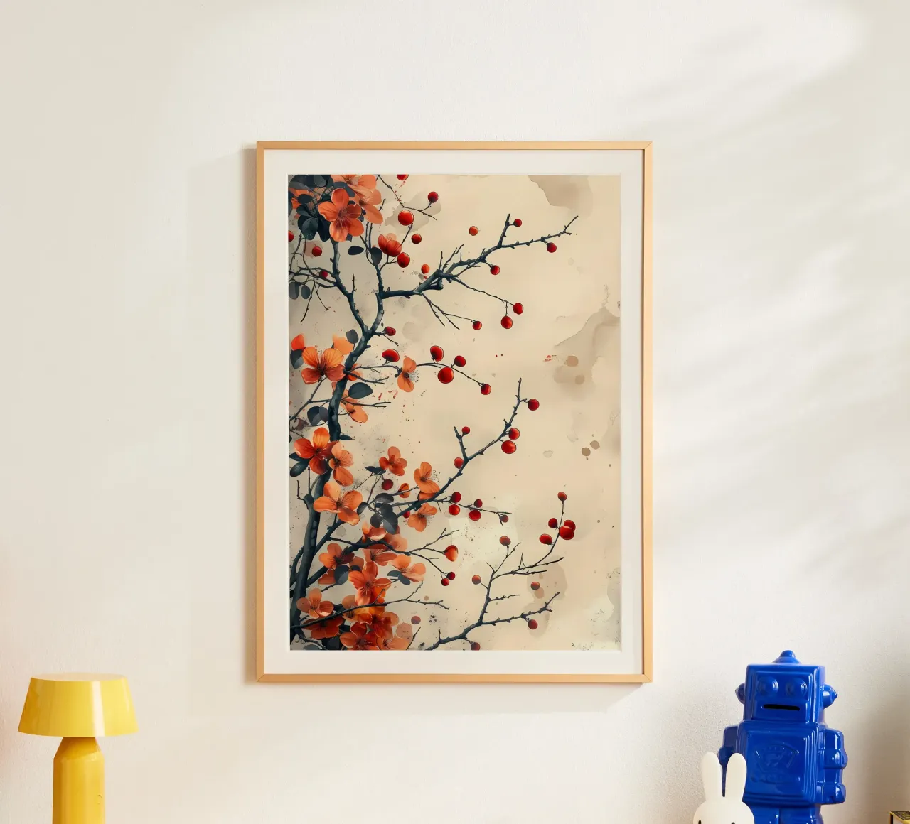 Ramo di fiori rossi poster con telaio in plastica da Rebecca Clark Wyrick