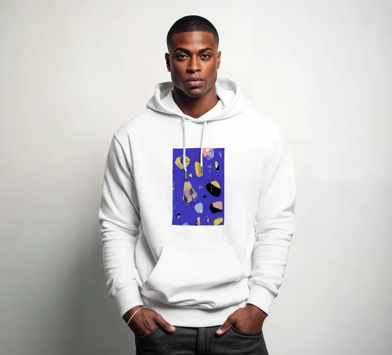 Rocks In Blue felpa con cappuccio da Jilli Darling Art
