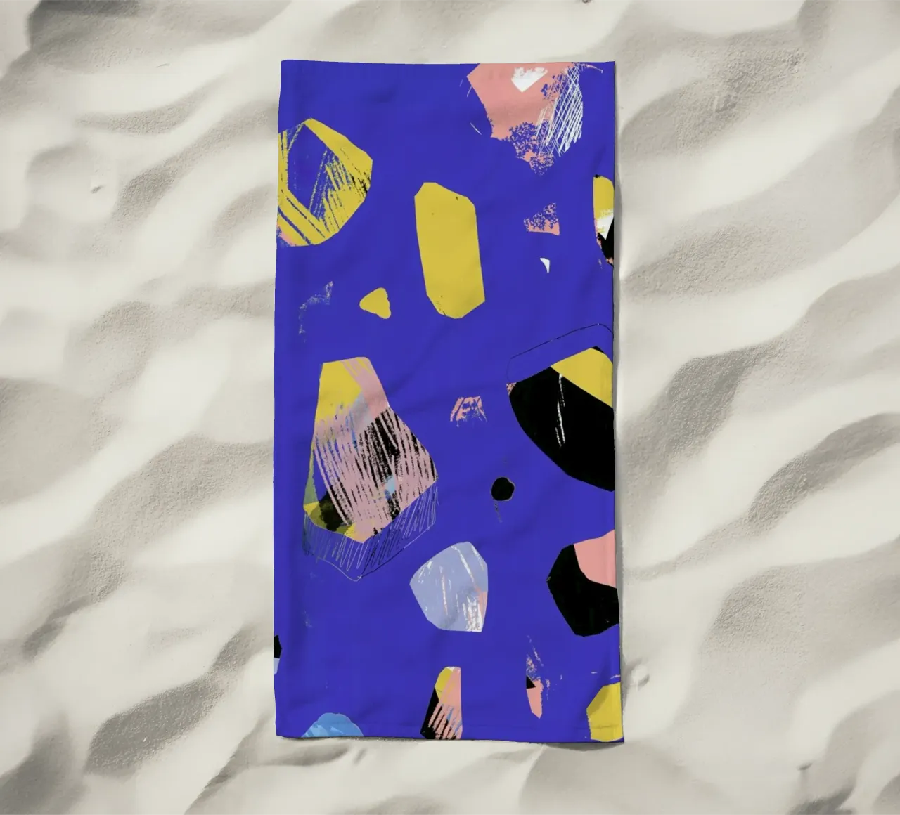 Rocks In Blue beach towel by Jilli Darling Art