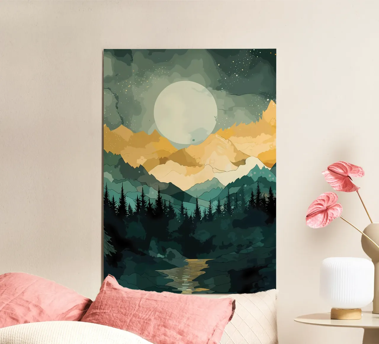 Sunrise dove poster con telaio in legno da Albert S Jacob
