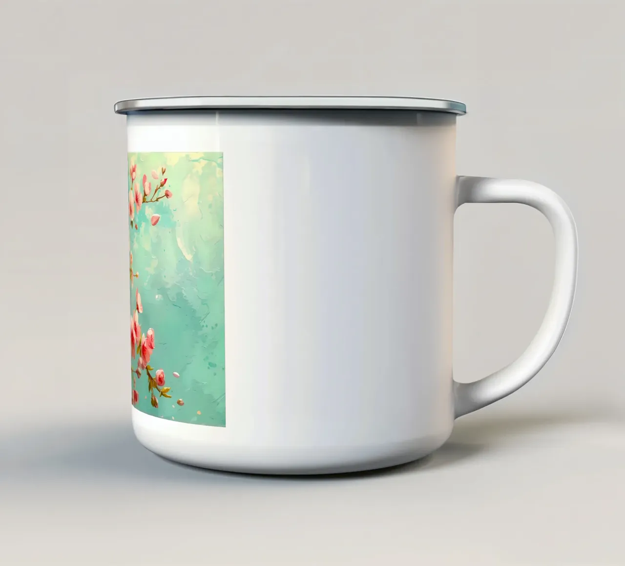 ciliegio in fiore in Giappone tazza in smalto da Rebecca Clark Wyrick