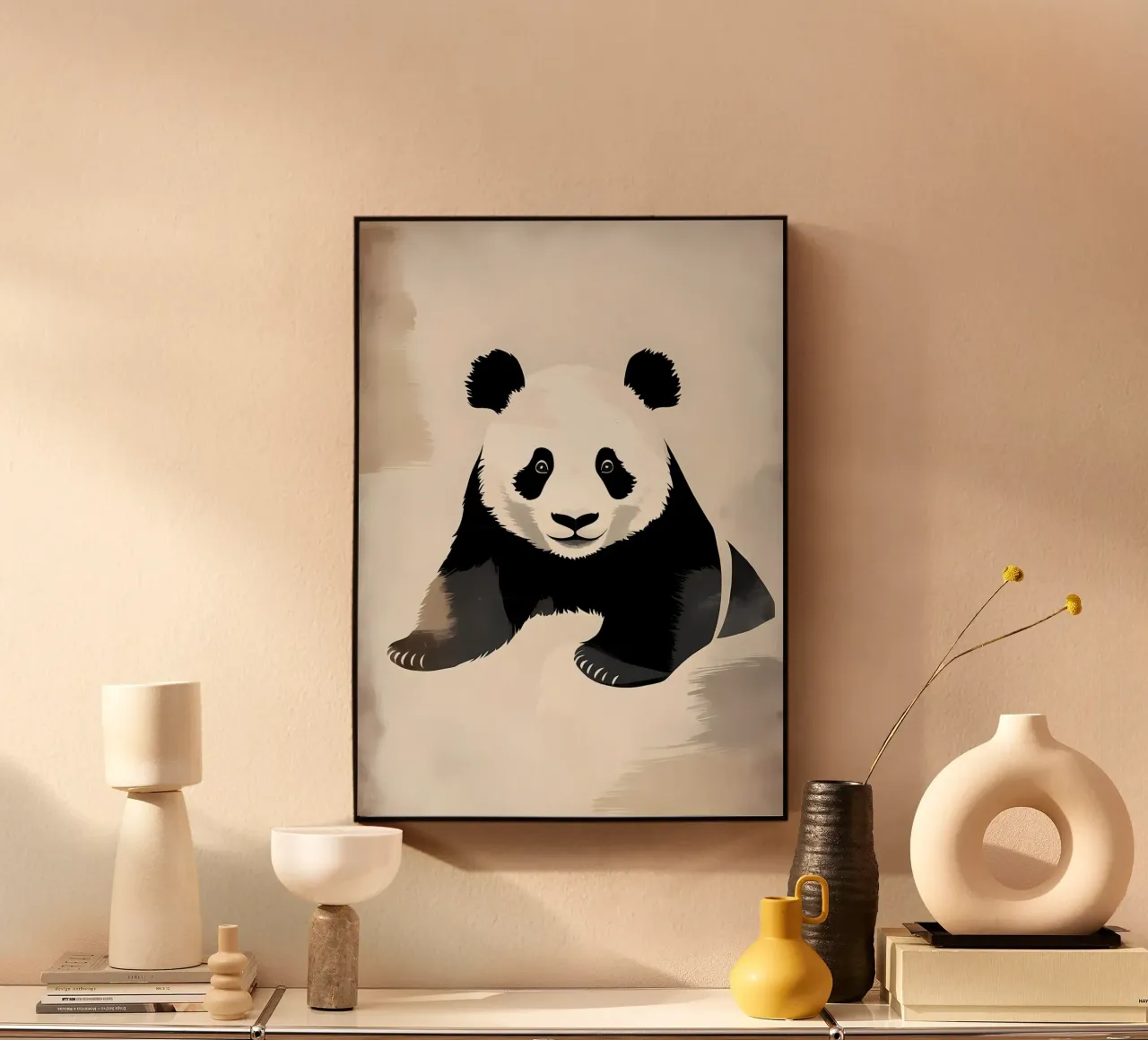 Illustrazione vintage di un panda carino plexiglass da James M Coyle