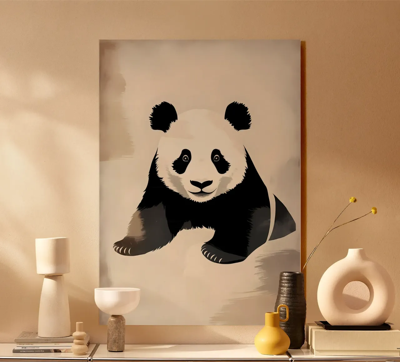 Illustrazione vintage di un panda carino plexiglass da James M Coyle