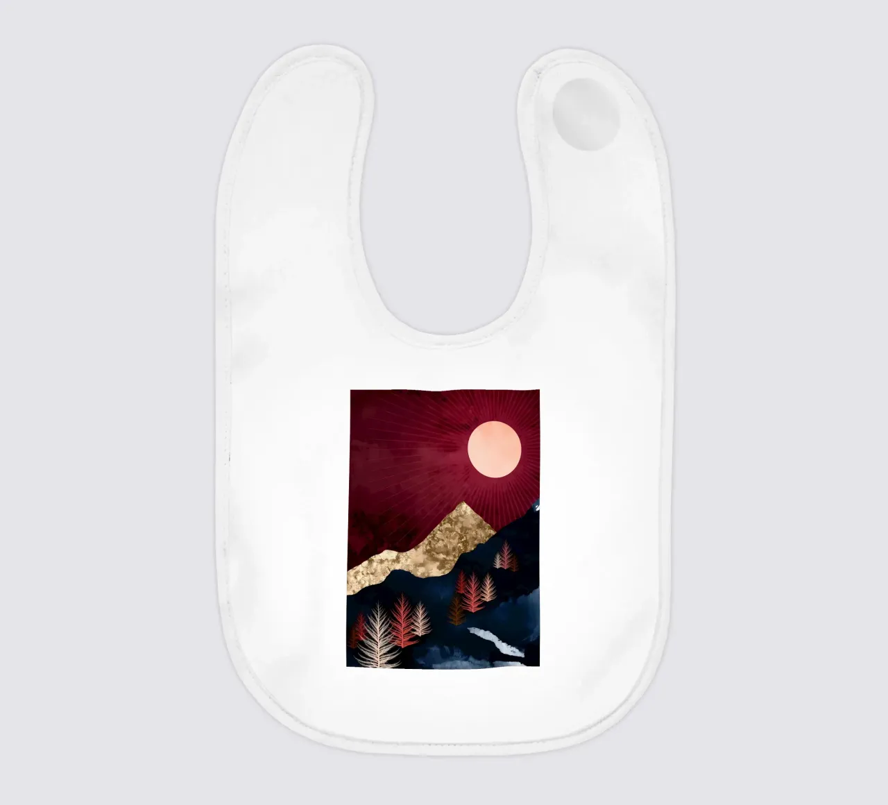 Mountainous Forest Night baby bib by Albert S Jacob