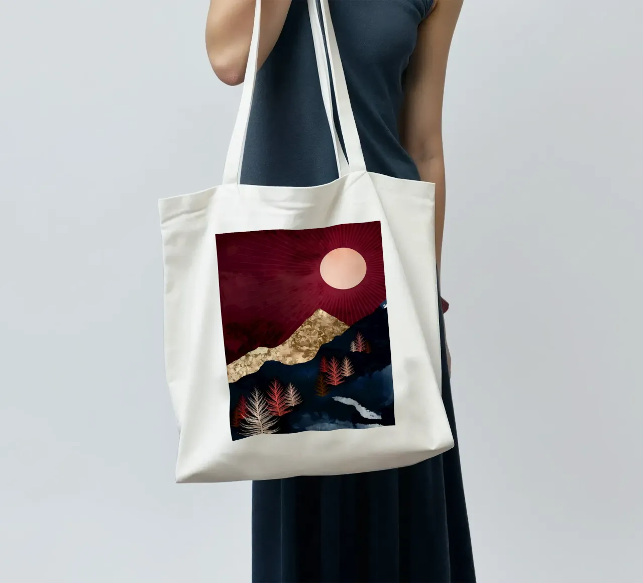 Mountainous Forest Night tote bag by Albert S Jacob