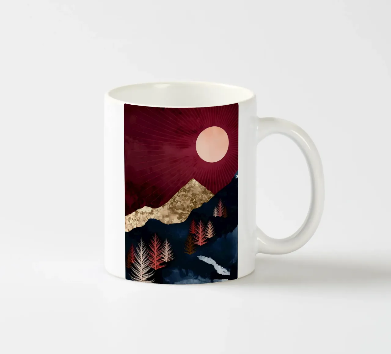 Mountainous Forest Night ceramic mug by Albert S Jacob