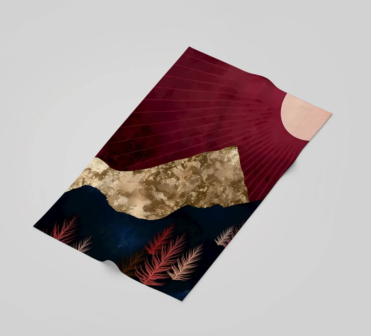 Mountainous Forest Night beach towel by Albert S Jacob