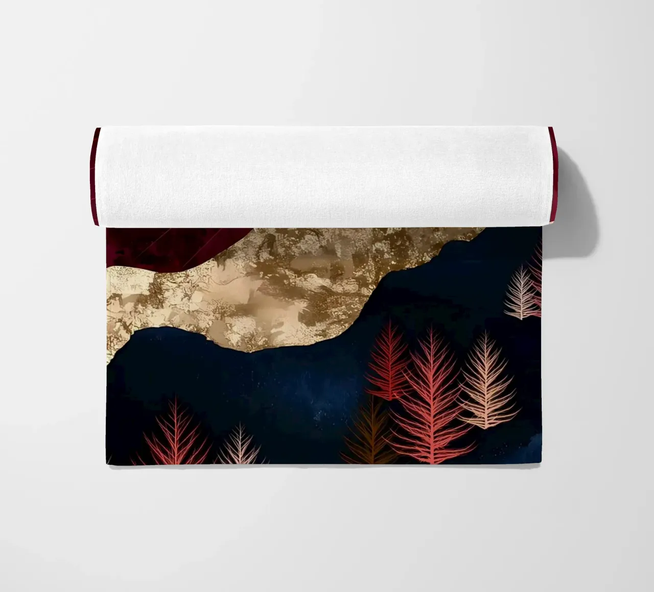 Mountainous Forest Night beach towel by Albert S Jacob