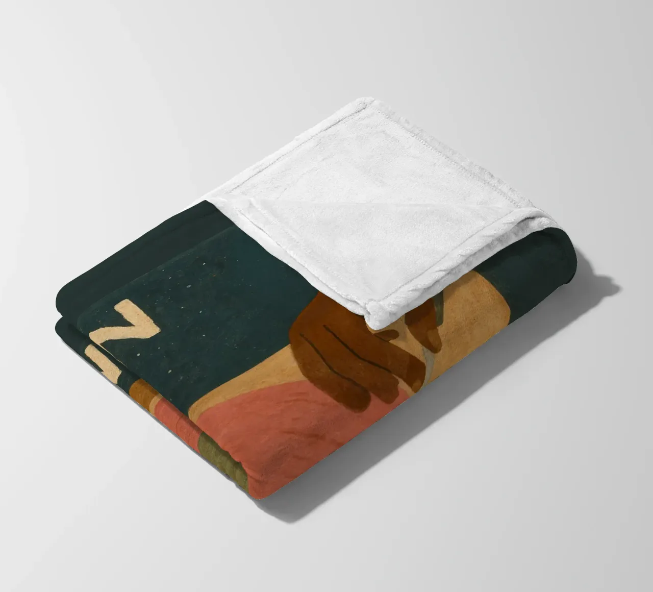 Turn On The Music - Retro music poster with record player fleece blanket by Studio Mooodz