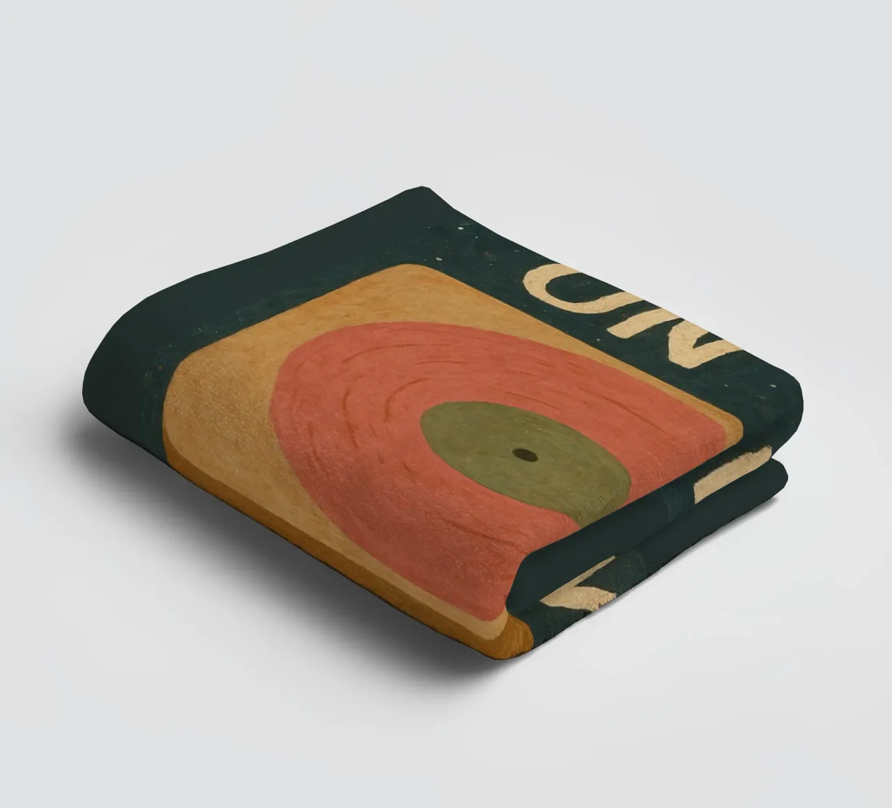 Turn On The Music - Retro music poster with record player towel by Studio Mooodz