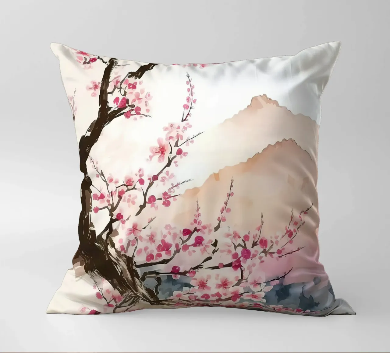 Fiori di ciliegio giapponesi cuscino da Rebecca Clark Wyrick