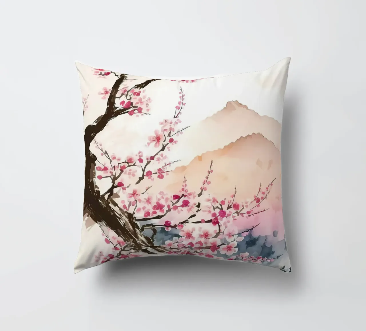 Fiori di ciliegio giapponesi cuscino da Rebecca Clark Wyrick