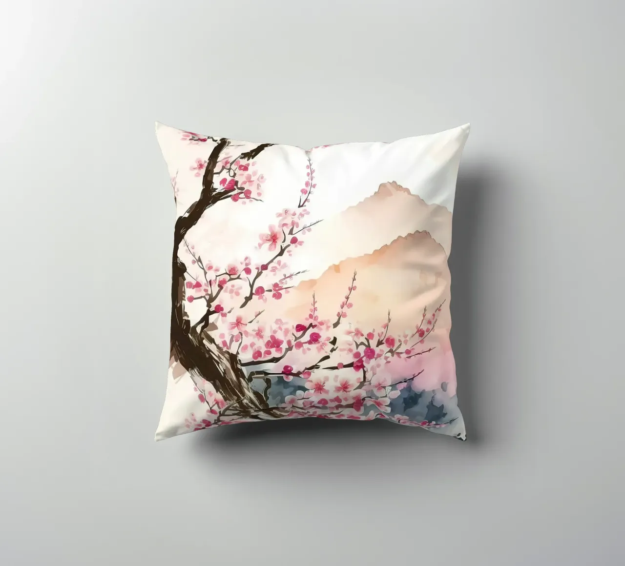 Fiori di ciliegio giapponesi cuscino da Rebecca Clark Wyrick