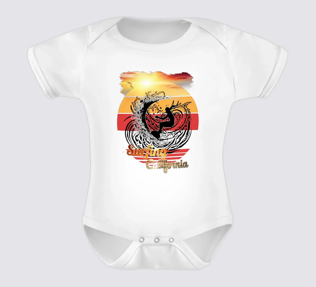 Surf Life Oval 2a - Sommersonne Vibes 10b Kurzarm Babybody von surfer28
