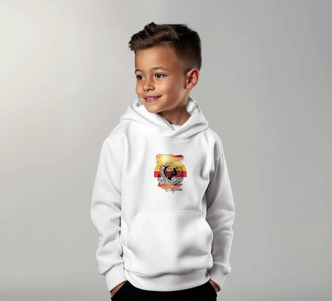 Surf Life Oval 2a - Summer Sun Vibes 10b kids hoodie by surfer28