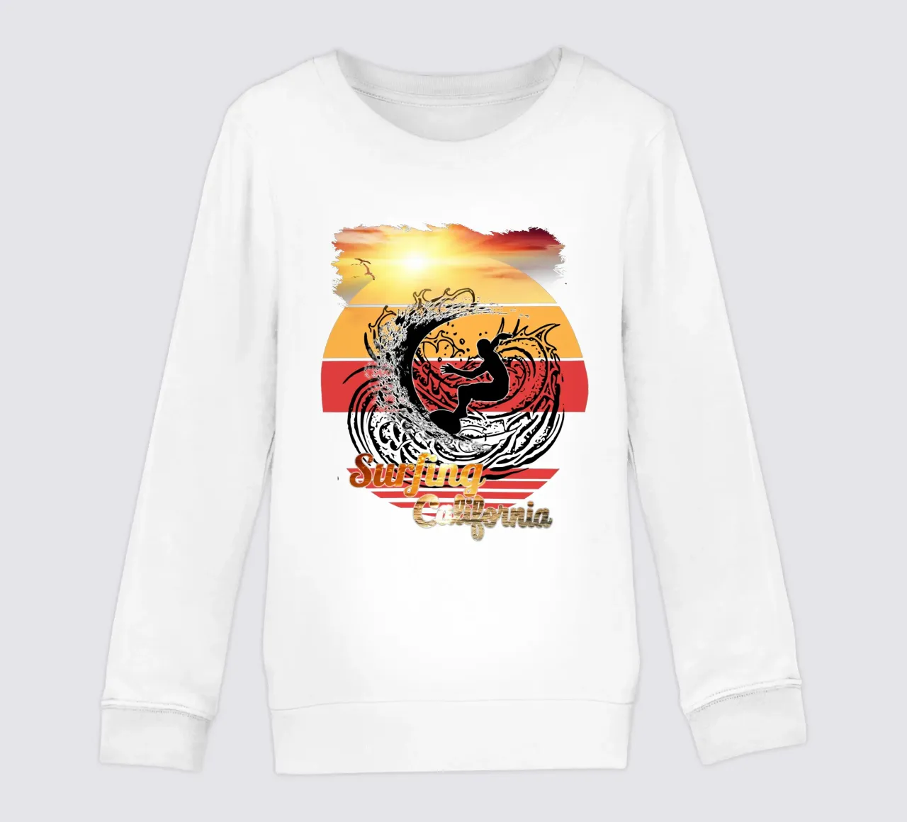Surf Life Oval 2a - Summer Sun Vibes 10b kids sweatshirt by surfer28