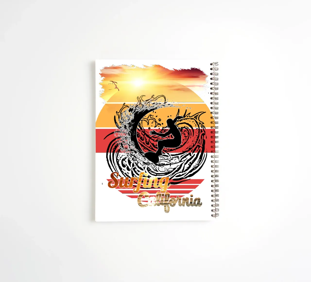 Surf Life Oval 2a - Summer Sun Vibes 10b spiral notebook by surfer28