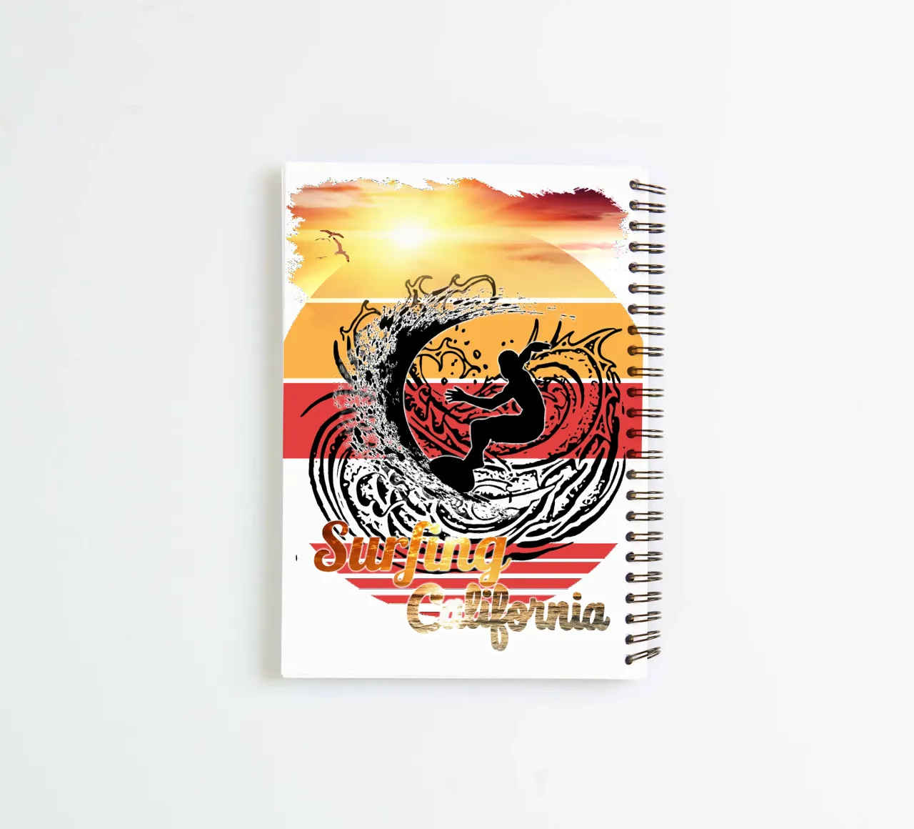Surf Life Oval 2a - Summer Sun Vibes 10b spiral notebook by surfer28