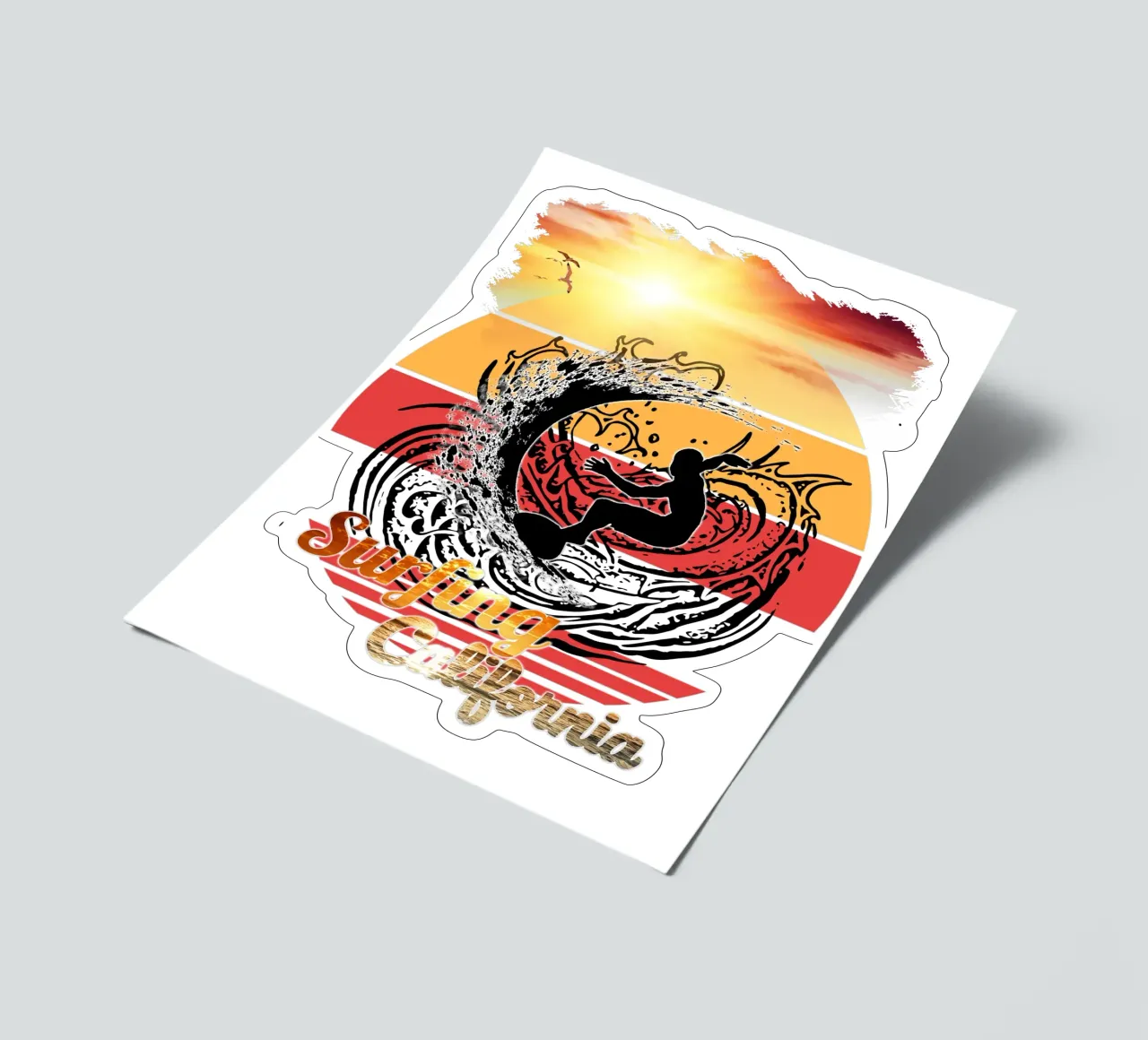 Surf Life Oval 2a - Summer Sun Vibes 10b sticker sheet by surfer28