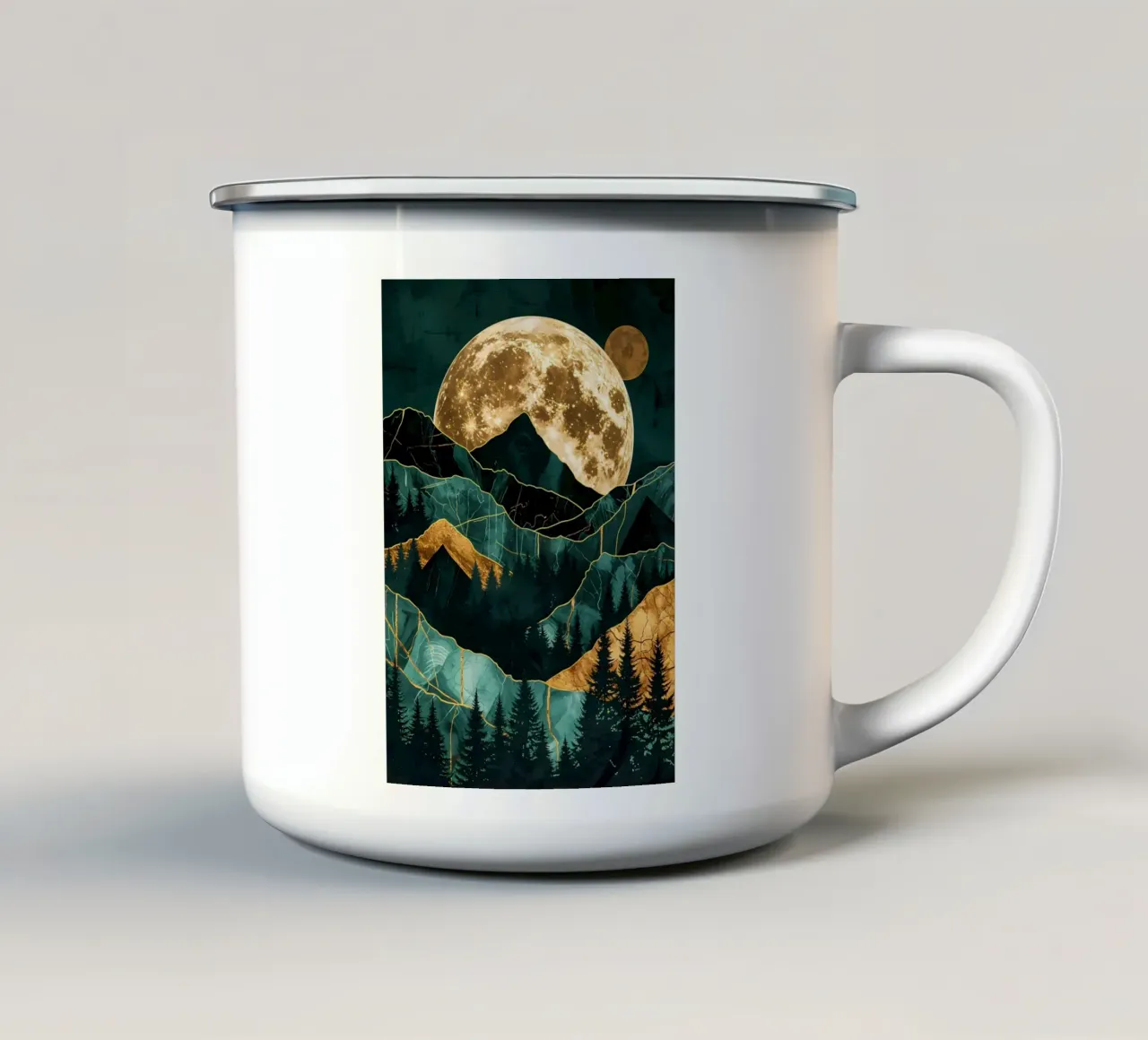 Paesaggio d'oro tazza in smalto da Albert S Jacob