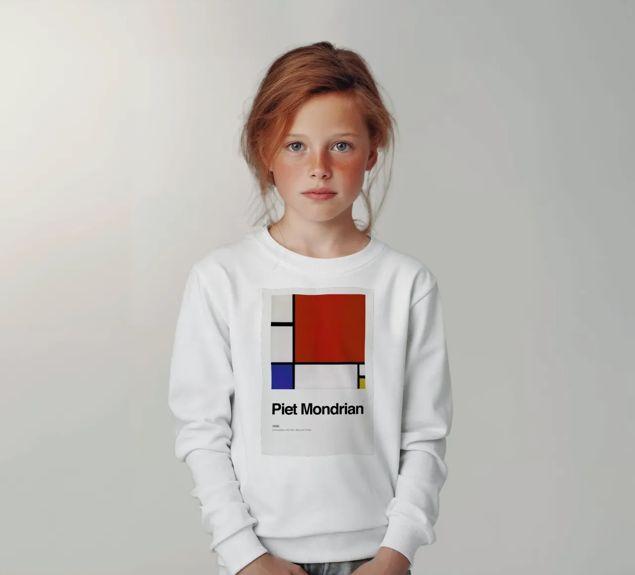 Mondrian - Composition with Red, Blue and Yellow felpa bambino da ARTOTHEK