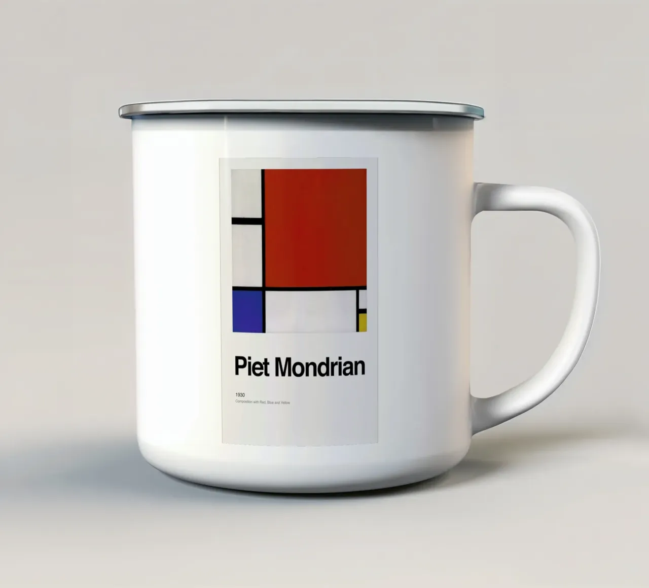 Mondrian - Composition with Red, Blue and Yellow taza de esmalte de ARTOTHEK